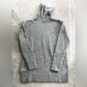 NWT Theory Oversized Turtleneck Wool Sweater - Grey